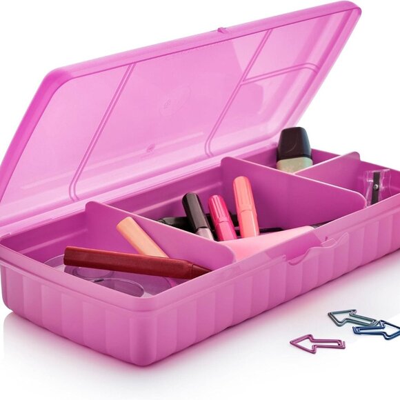 Tupperware Lunch n Things Rectangular Divided Sandwich Keeper Plus Craft Storage - Picture 1 of 6